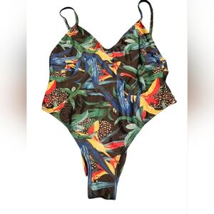 Nasty Gal Tropical Print One Piece Swimsuit Size 6